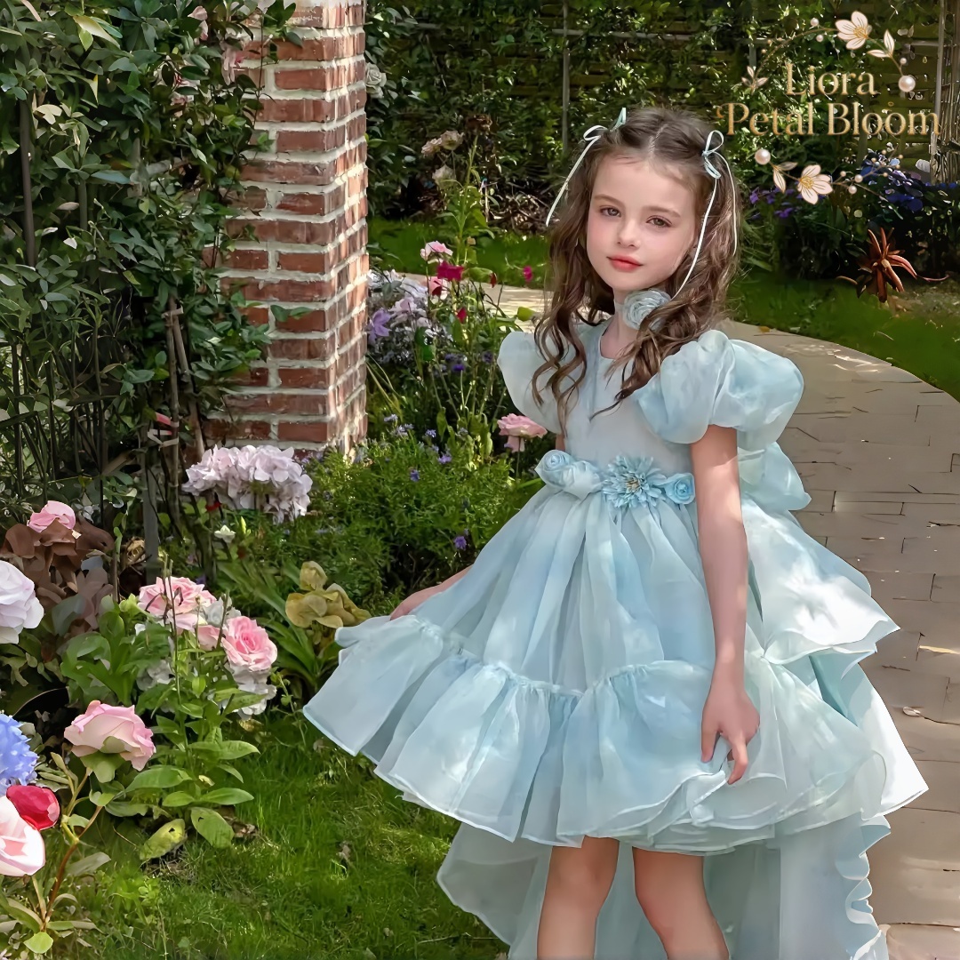 Blue Tulle Gown  Girls' Bow Pa - Women'S Formal Wear For Girls avis et prix