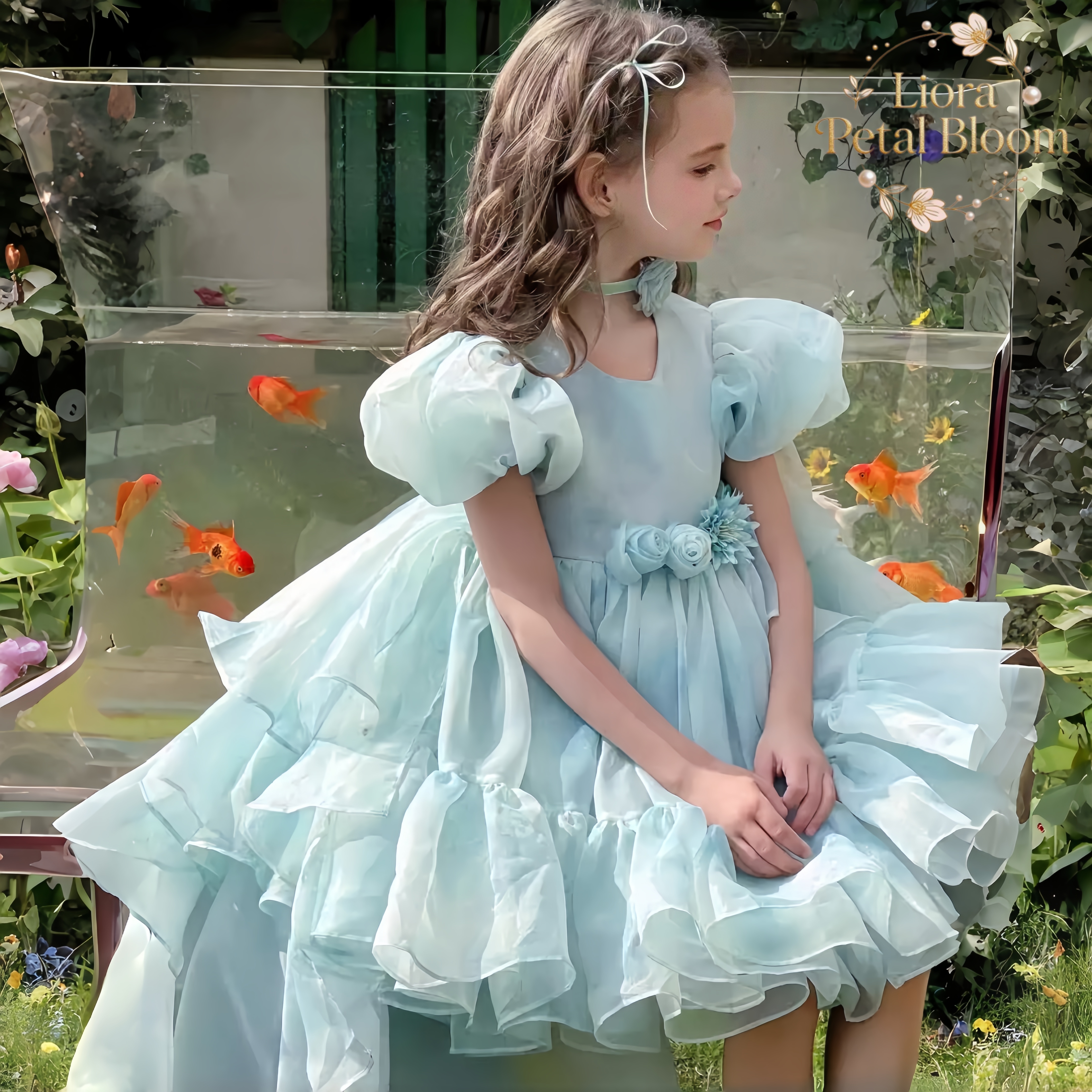 Blue Tulle Gown  Girls' Bow Pa - Women'S Formal Wear For Girls avis et prix